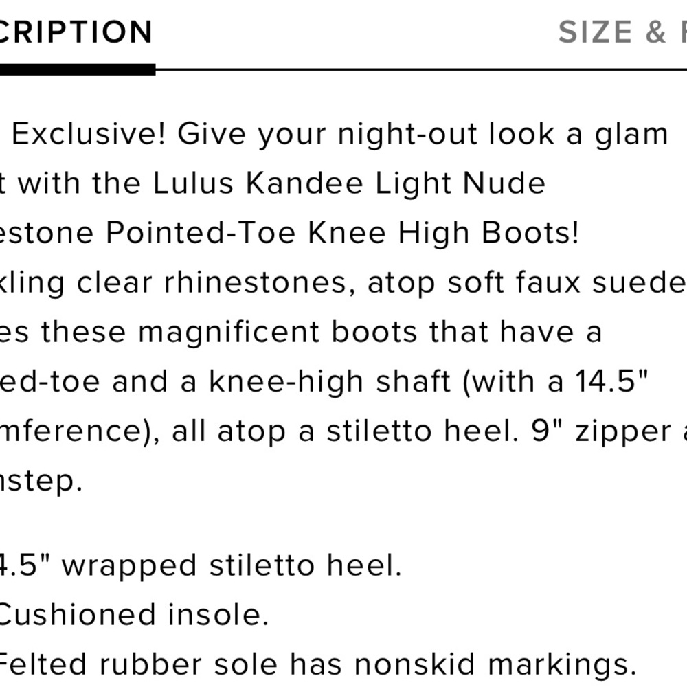 Rhinestone Knee-high boots Lulus NIB - Picture 4 of 4